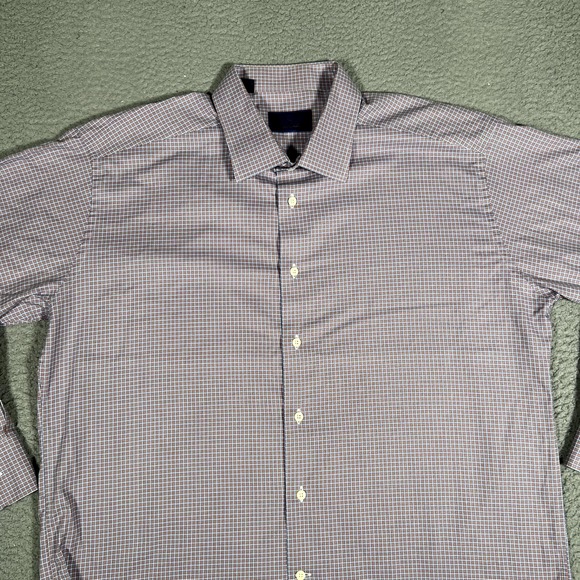 David Donahue Shirt Mens 18.5 34/35 Plaid Button Up 100% Cotton Casual Preppy - Picture 2 of 11